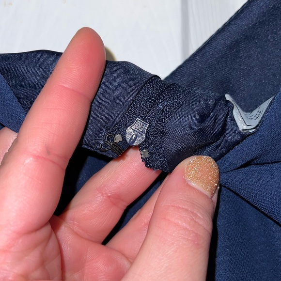 David's Bridal Cascading Off-the-Shoulder Cocktail/Wedding Dress in MARINE BLUE! - Picture 10 of 13